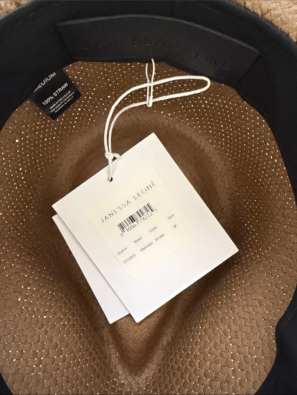 Janessa Leone Sherman Packable Straw Fedora M - Picture 5 of 5